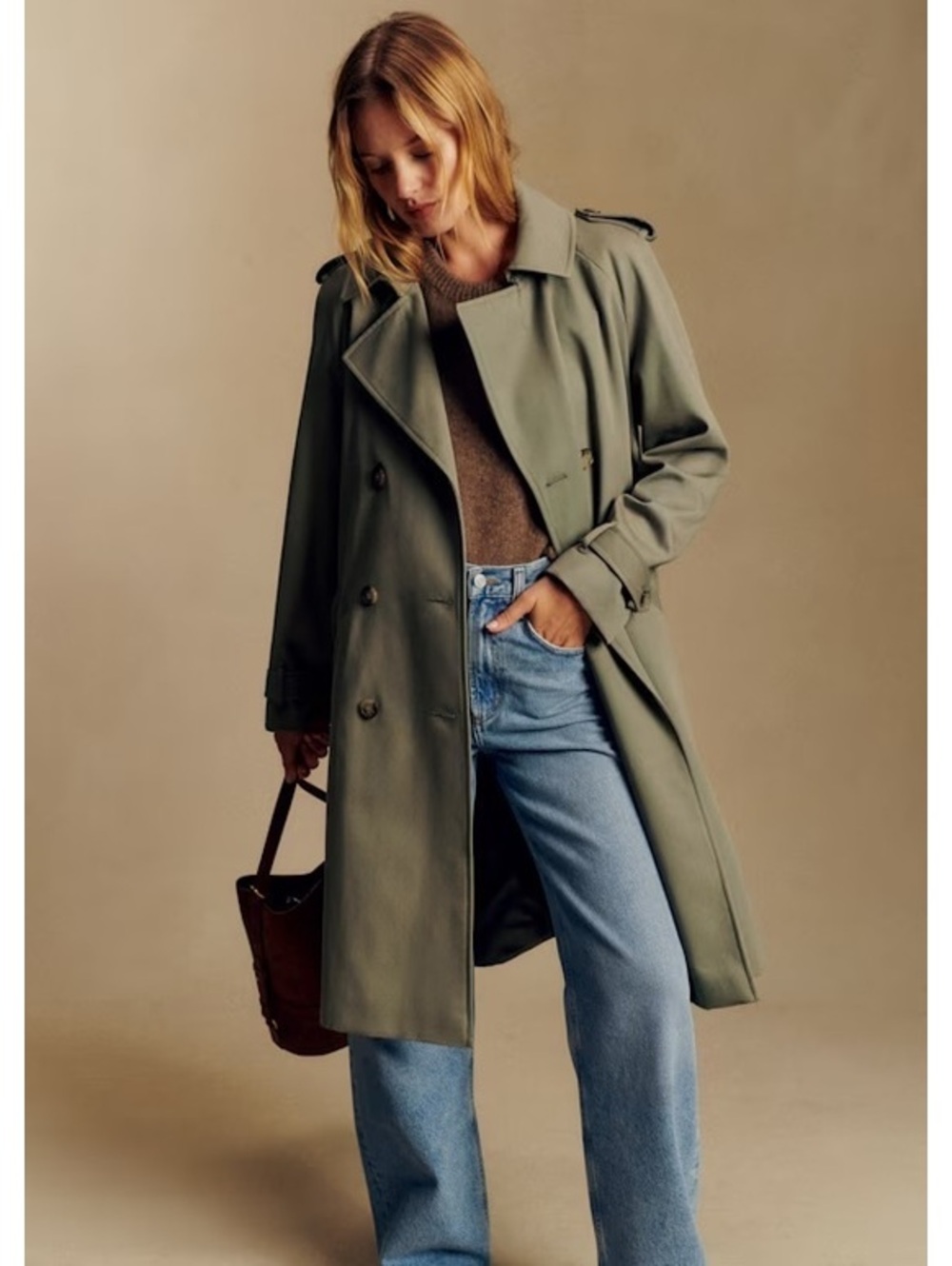 Sézane Scott Trench Coat | Size 40 (US M)